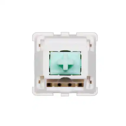 Front. Pro Link Techs - Bamboo Green Tactile Switches - White.