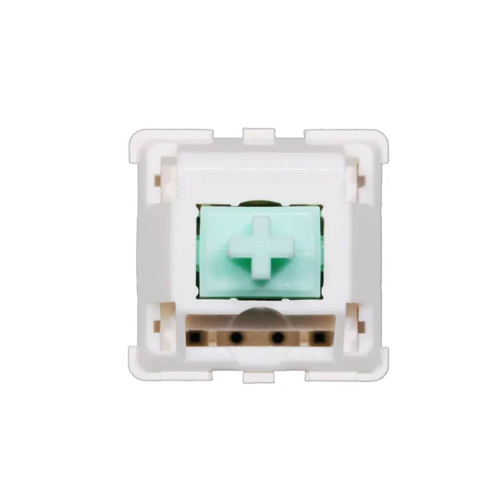 Front. Pro Link Techs - Bamboo Green Tactile Switches - White.