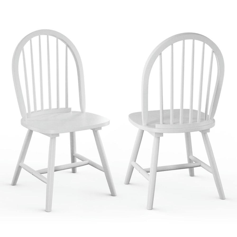 Left. Kadyn - Dining Chairs, Kitchen Chairs Trattoria Chairs,Set of 2 Vintage Windsor Wood Chair with Spindle Back - White.
