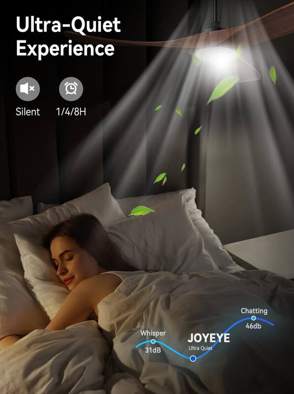 Ultra-Quiet Experience

Silent 1/4/8H

Whisper 31dB

Chatting 46dB

JOYEYE Ultra Quiet