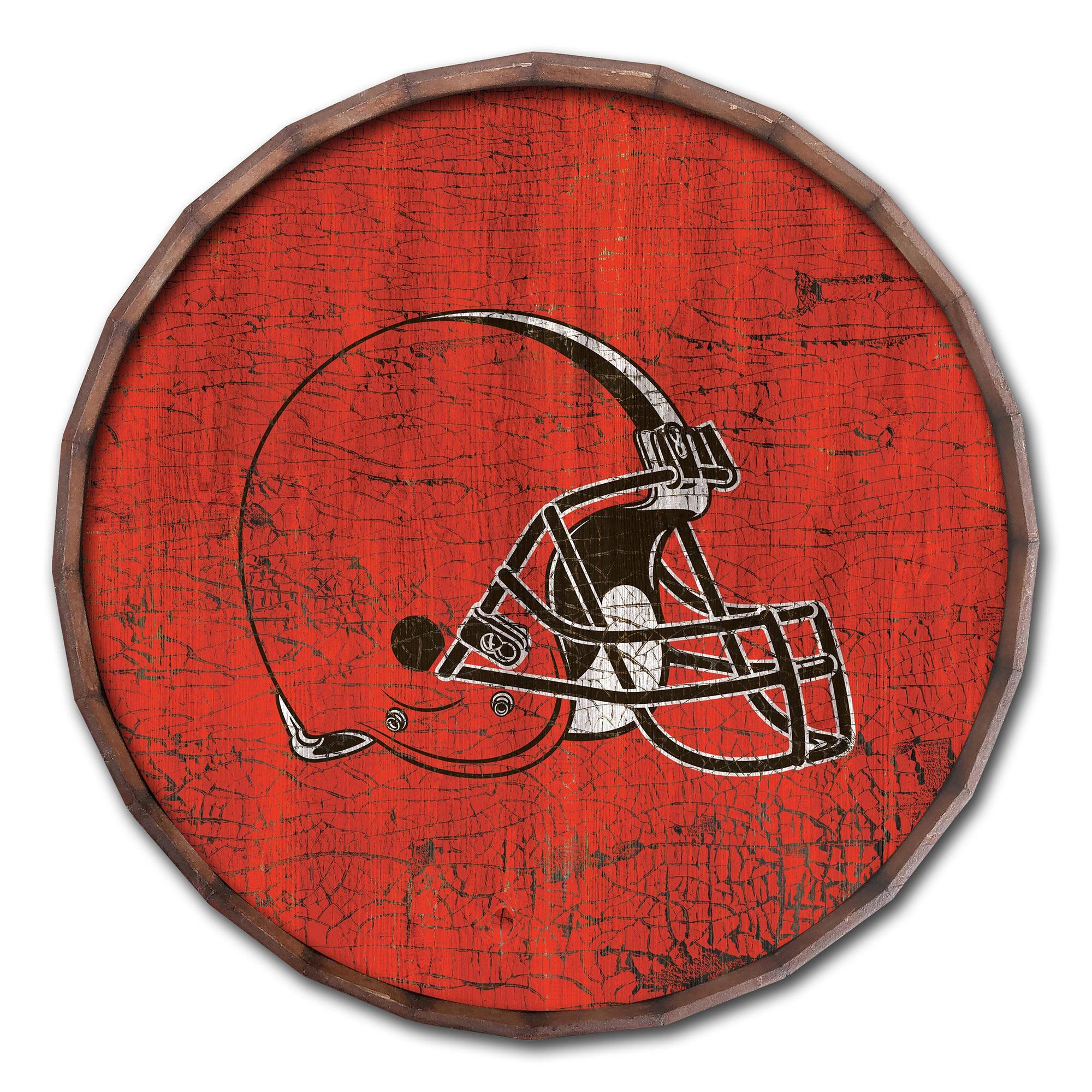 Cleveland Browns 24" Cracked Color Barrel Top Sign