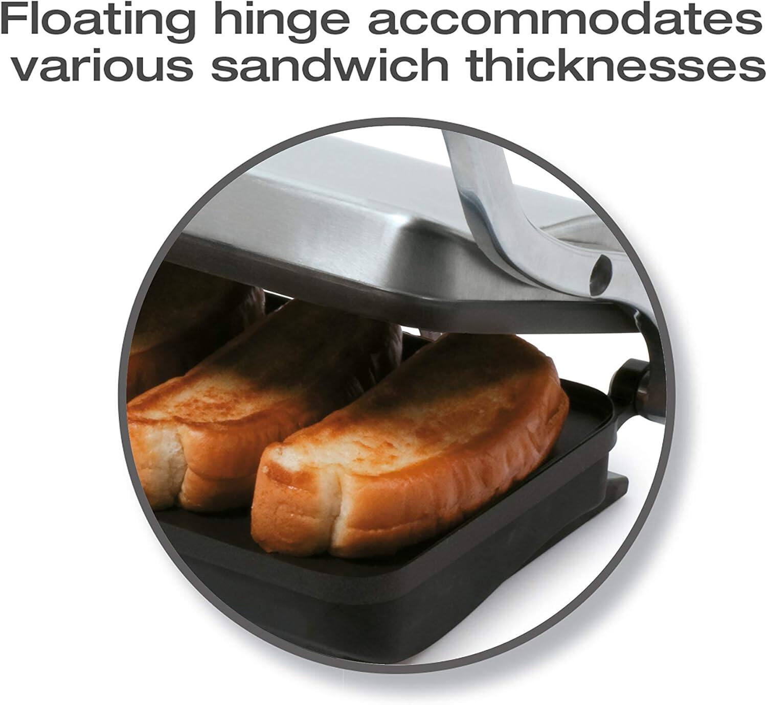 Floating hinge accommodates various sandwich thicknesses