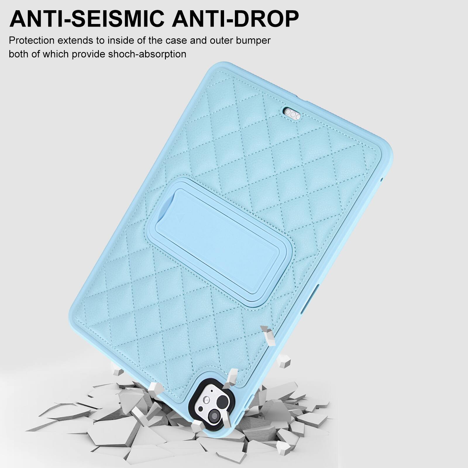 ANTI-SEISMIC ANTI-DROP  
Protection extends to inside of the case and outer bumper both of which provide shock-absorption