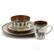 Alt View 4. Elama - Elama Majestic Elk 16 Piece Luxurious Stoneware Dinnerware with Complete Setting for 4 - Taupe and Brown.