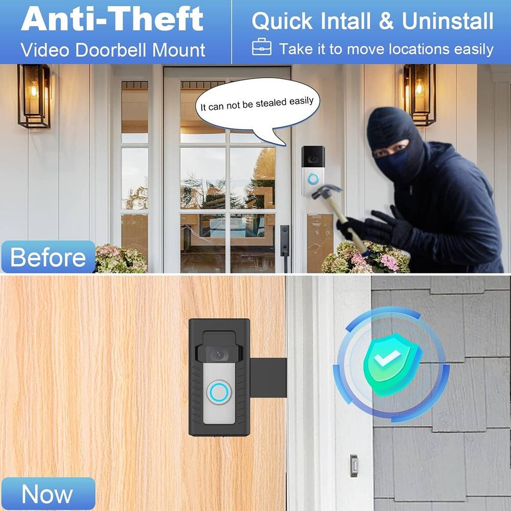 Anti-Theft Video Doorbell Mount

Quick Install & Uninstall
Take it to move locations easily

Before

It can not be stolen easily

Now
