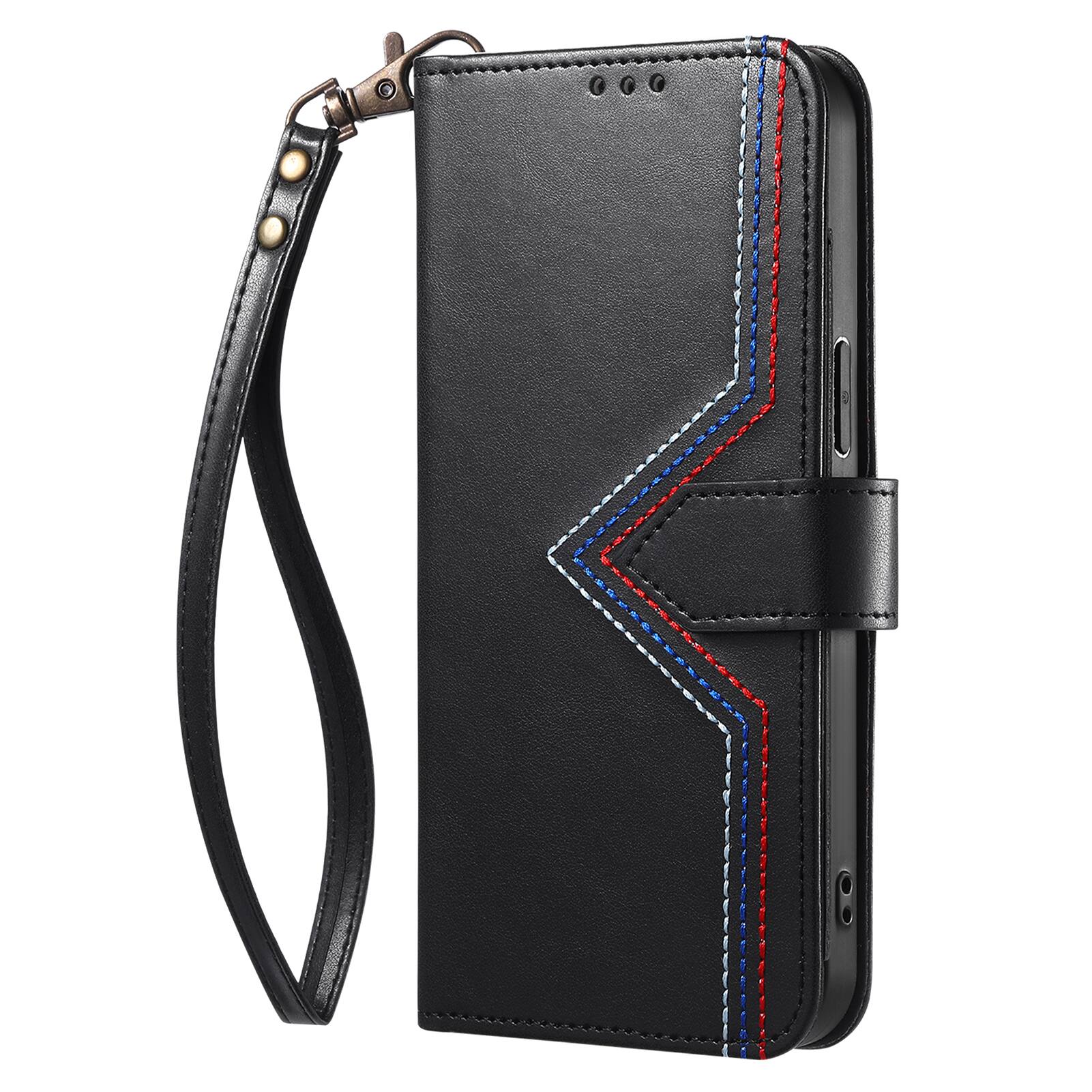 Alt View 3. Dteck - Wallet Phone Case for Google Pixel 11 Pro XL with Wrist Strap, Slim Shockproof Leather Kickstand Folio Protective Cover - Black.