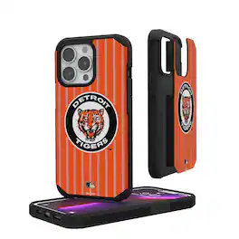 Keyscaper - MLB - Detroit Tigers iPhone Pinstripe Cooperstown Design Rugged Case - 15 Pro Max - Multicolor