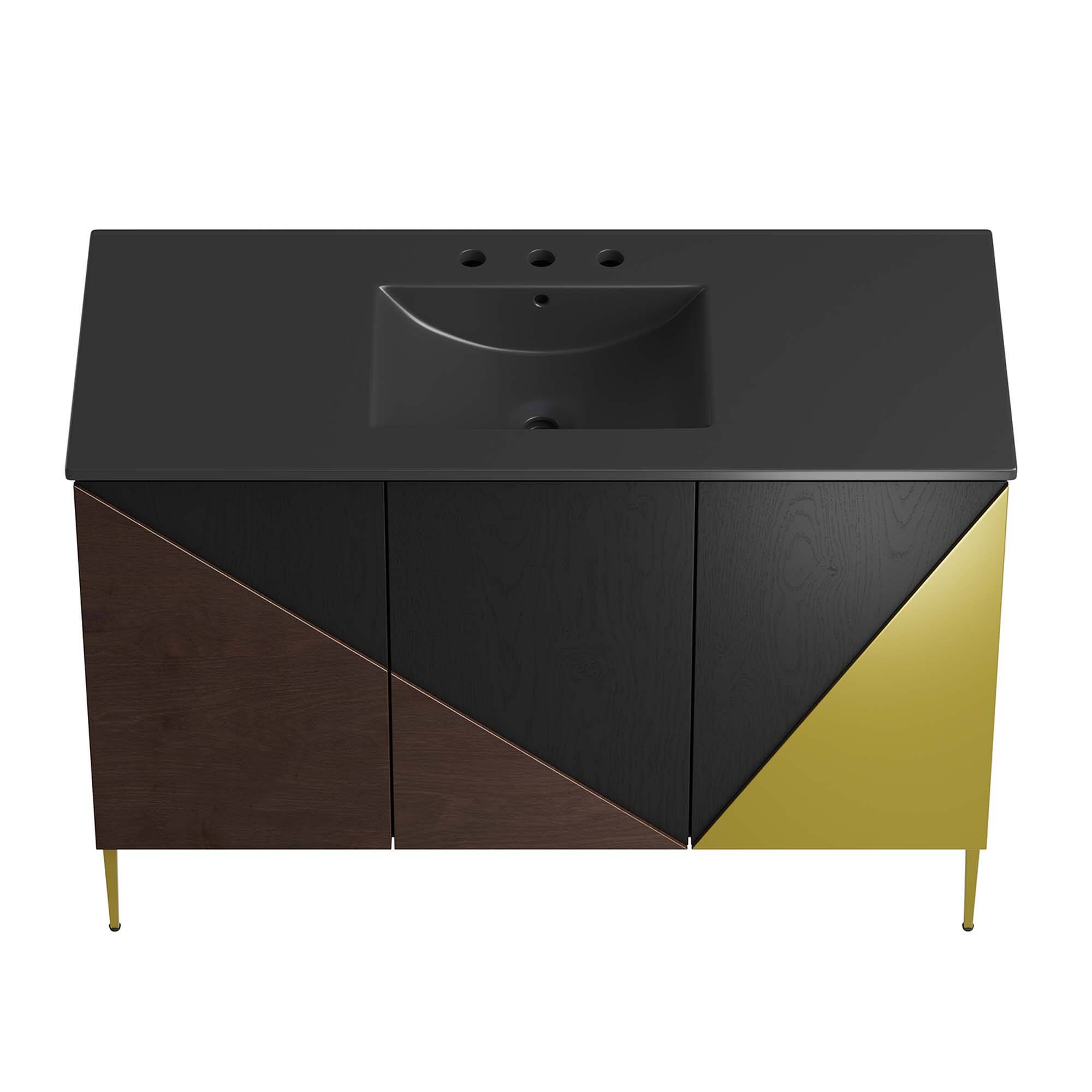 Alt View 6. Modway - Alchemist Bathroom Cabinet Basin Not Included by Modway - Black Black.
