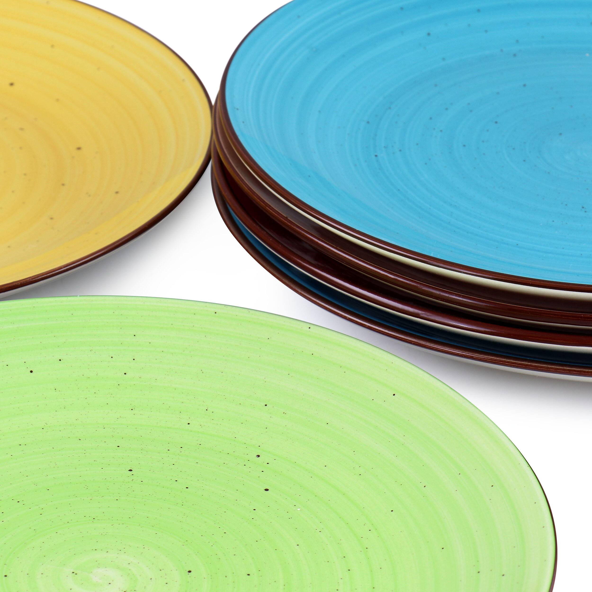 Alt View 1. Elama - Elama Sebastian 6 Piece Stoneware Dinner Plate Set in Assorted Colors - Multi.