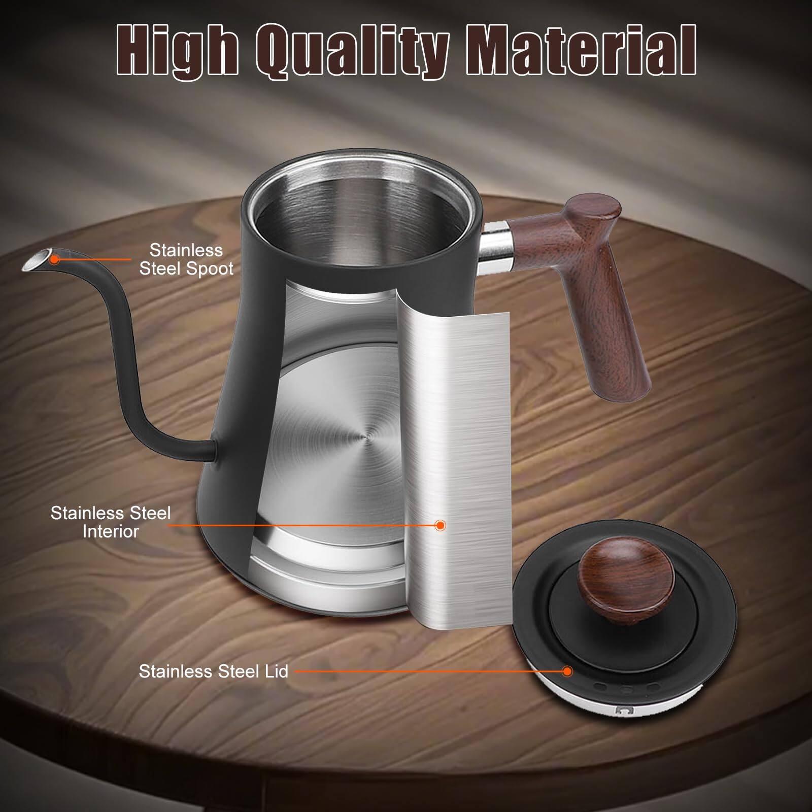 High Quality Material

- Stainless Steel Spout
- Stainless Steel Interior
- Stainless Steel Lid