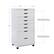 Alt View 16. Linon Home Décor - Monte Eight-Drawer Rolling Storage Cart - Whitewash.