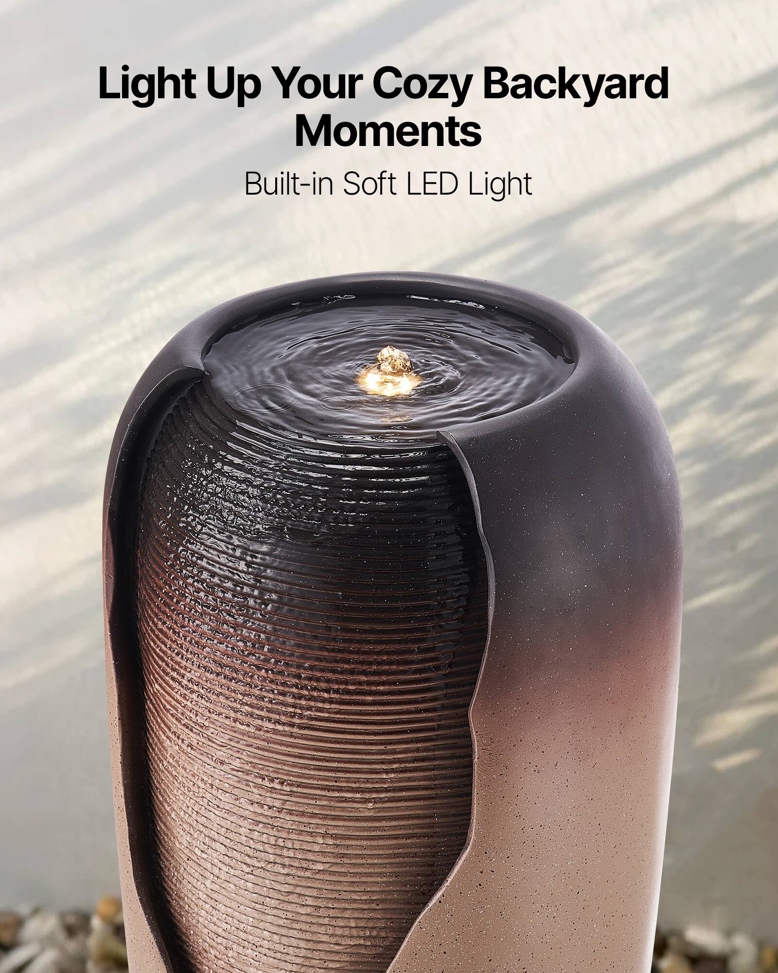 Light Up Your Cozy Backyard Moments  
Built-in Soft LED Light