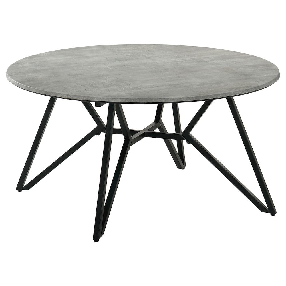Coaster Co. of America - Hadi Round SmartTop Coffee Table Cement and Gunmetal - Gray