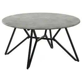Coaster Co. of America - Hadi Round SmartTop Coffee Table Cement and Gunmetal - Gray