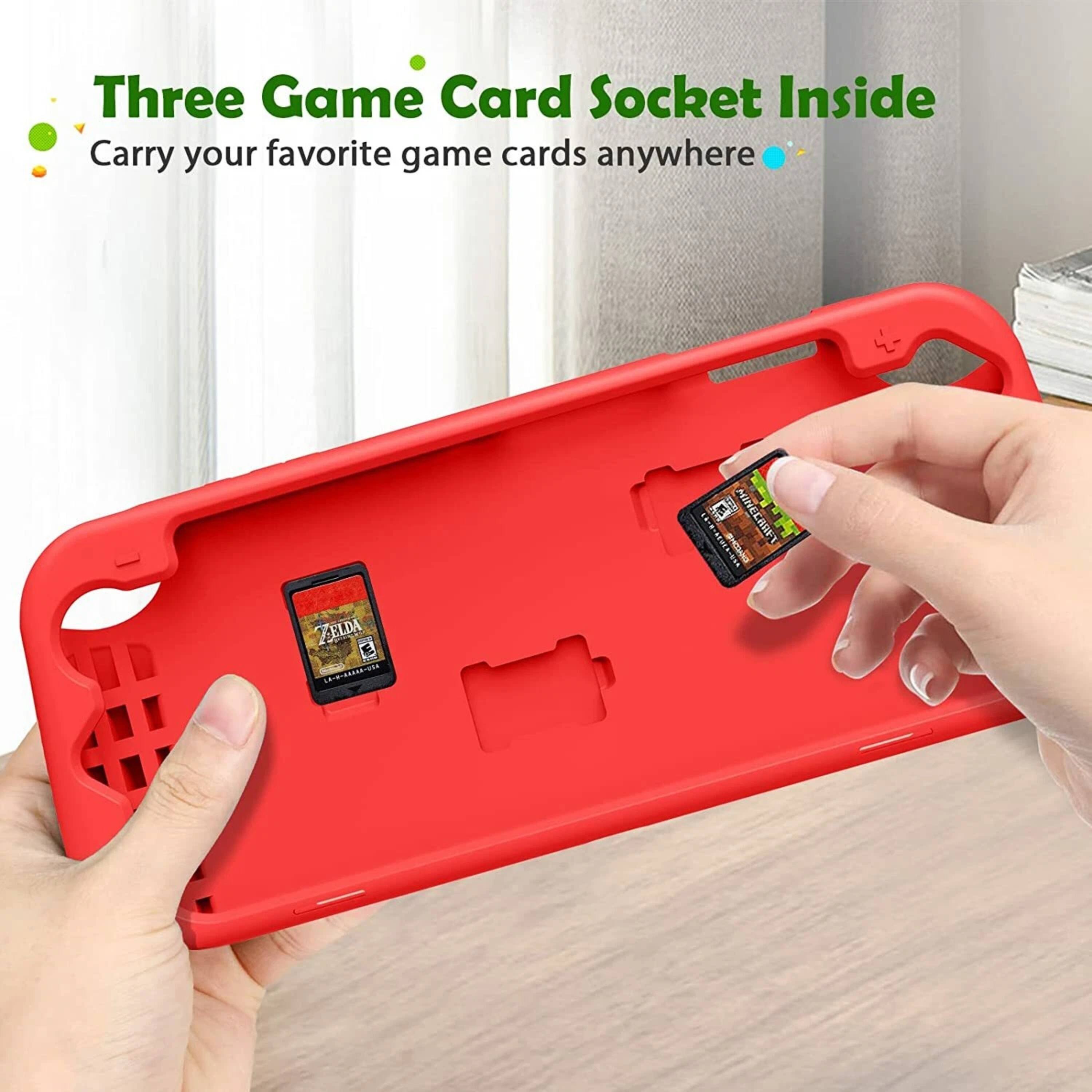 Three Game Card Socket Inside  
Carry your favorite game cards anywhere