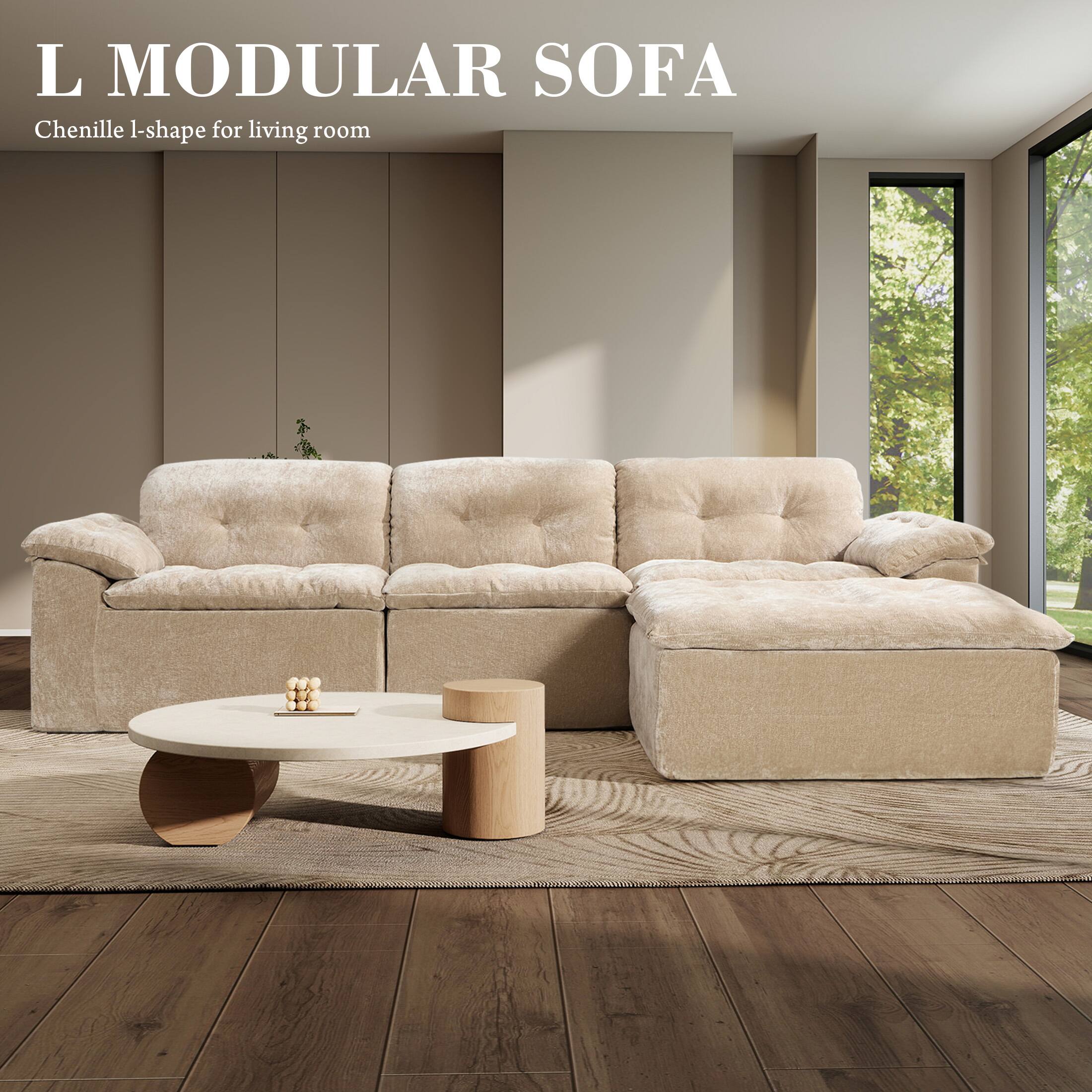 L MODULAR SOFA  
Chenille L-shape for living room