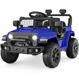 Best Choice Products - 6V Kids Ride-On Truck Car w/ Parent Remote Control, 4-Wheel Suspension, LED Lights - Blue