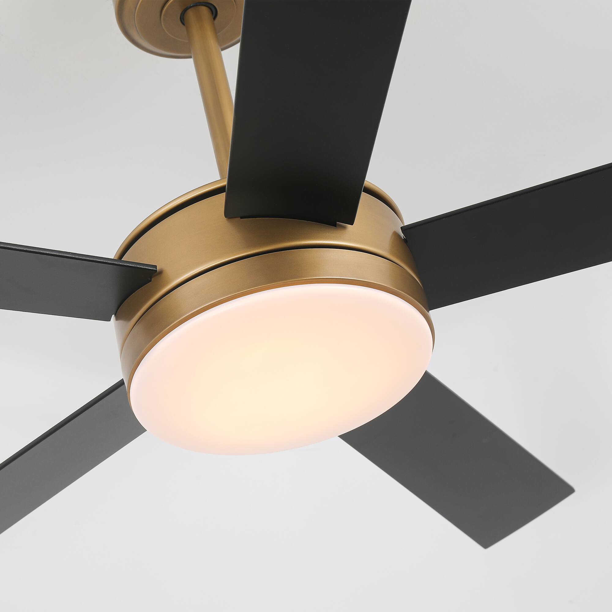 Alt View 6. Vaczon - 48" Modern Dimmable LED Smart Ceiling Fan with Light and App, Remote and Reversible Blades - Gold.