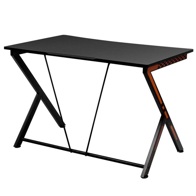Alt View 4. WELLFOR - 46" Gaming Desk, Modern  Ergonomic Computer Desk for Adults, Home Office Desk - Black.