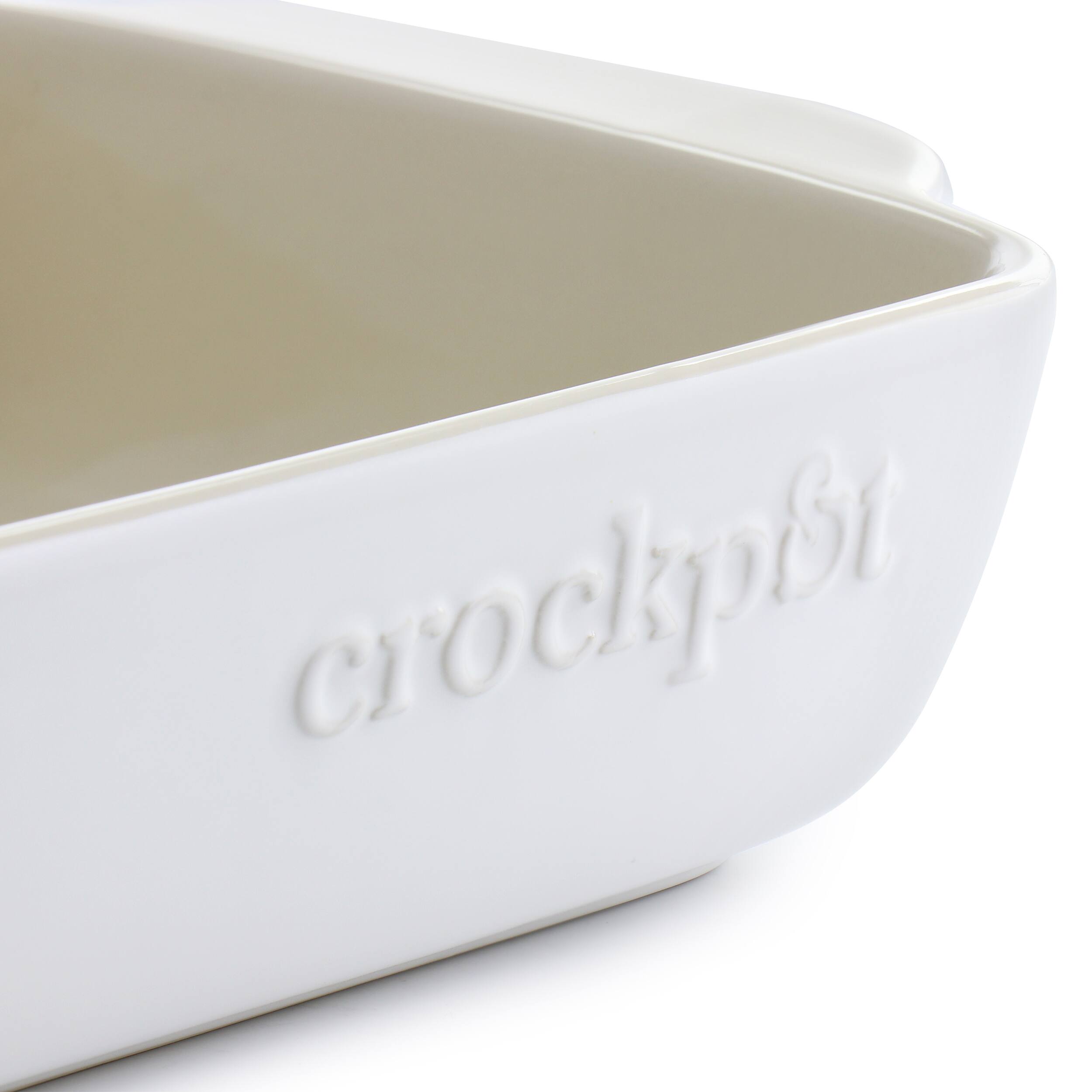 Alt View 3. Crockpot - Crockpot Artisan 2.5 Quart and 3.5 Quart Rectangular Stoneware Bake Pan Set in Cream - Cream.