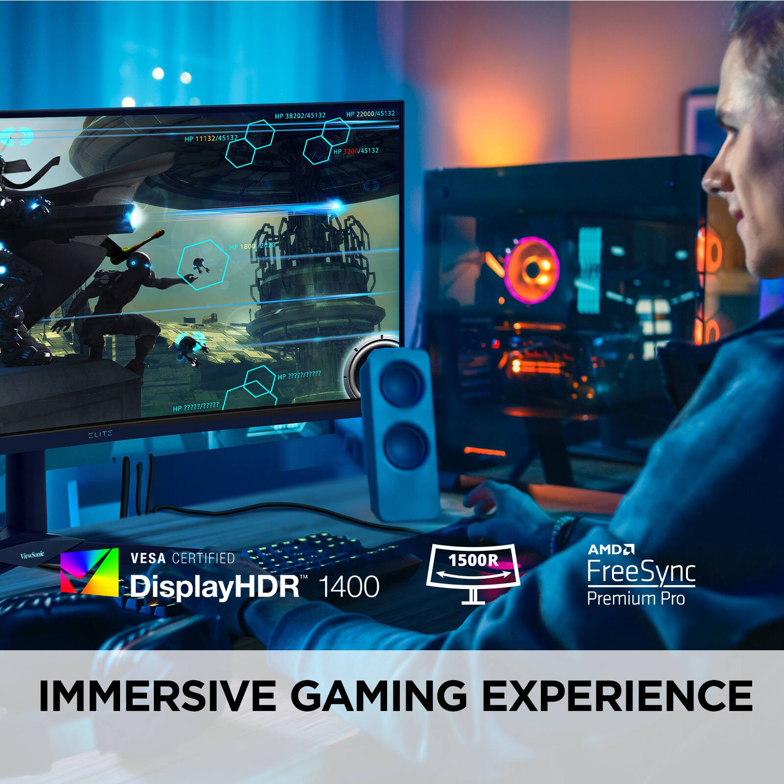 Angle. ViewSonic - XG341C-2K 34" LCD UWQHD FreeSync Gaming Monitor (HDMI, DP, USB-C) - Black.