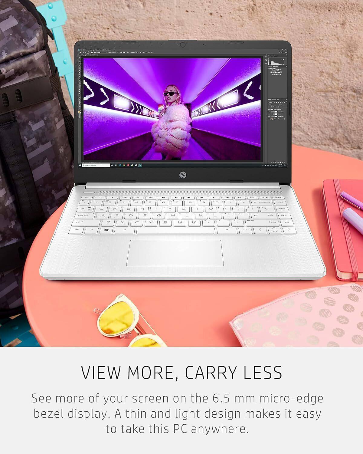 VIEW MORE, CARRY LESS

See more of your screen on the 6.5 mm micro-edge bezel display. A thin and light design makes it easy to take this PC anywhere.