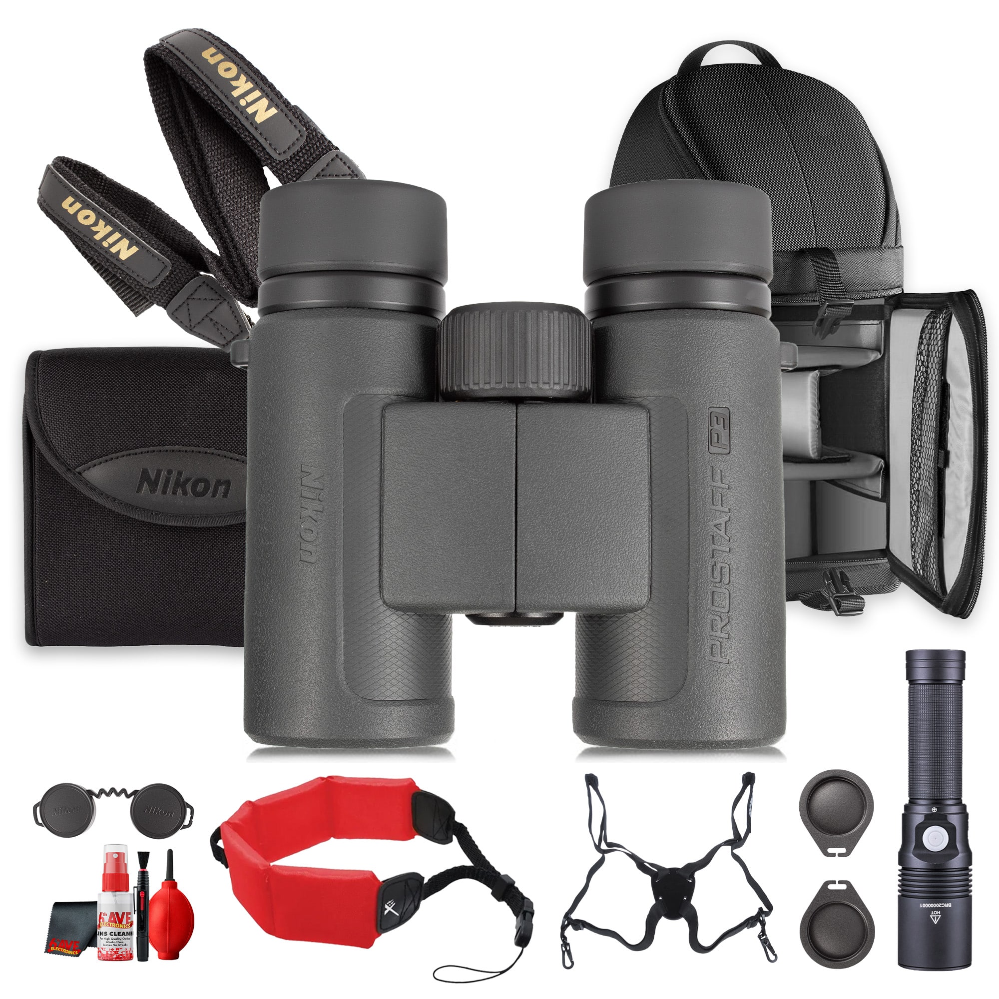 Nikon - PROSTAFF P3 10x30 Binoculars, Waterproof Fogproof Roof Bundle price history on PriceWatchPro