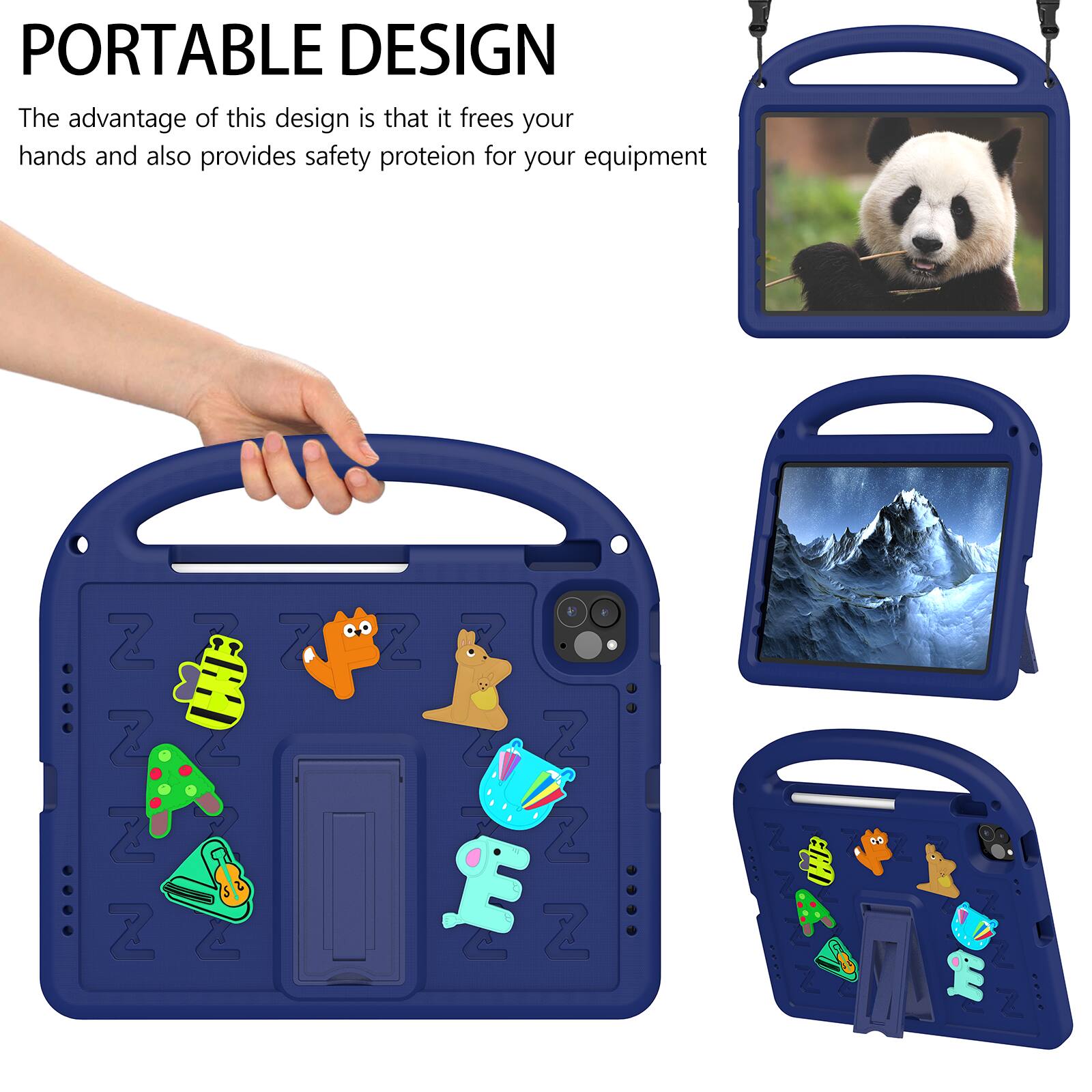 PORTABLE DESIGN  
The advantage of this design is that it frees your hands and also provides safety protection for your equipment