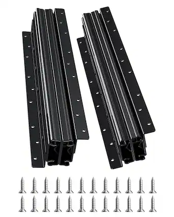 Front. VEVOR - Undermount Drawer Slides, 16 inch, Full Extension Ball Bearing Under Stair Cabinet Rails, 260 LB Load Capacity - Black.