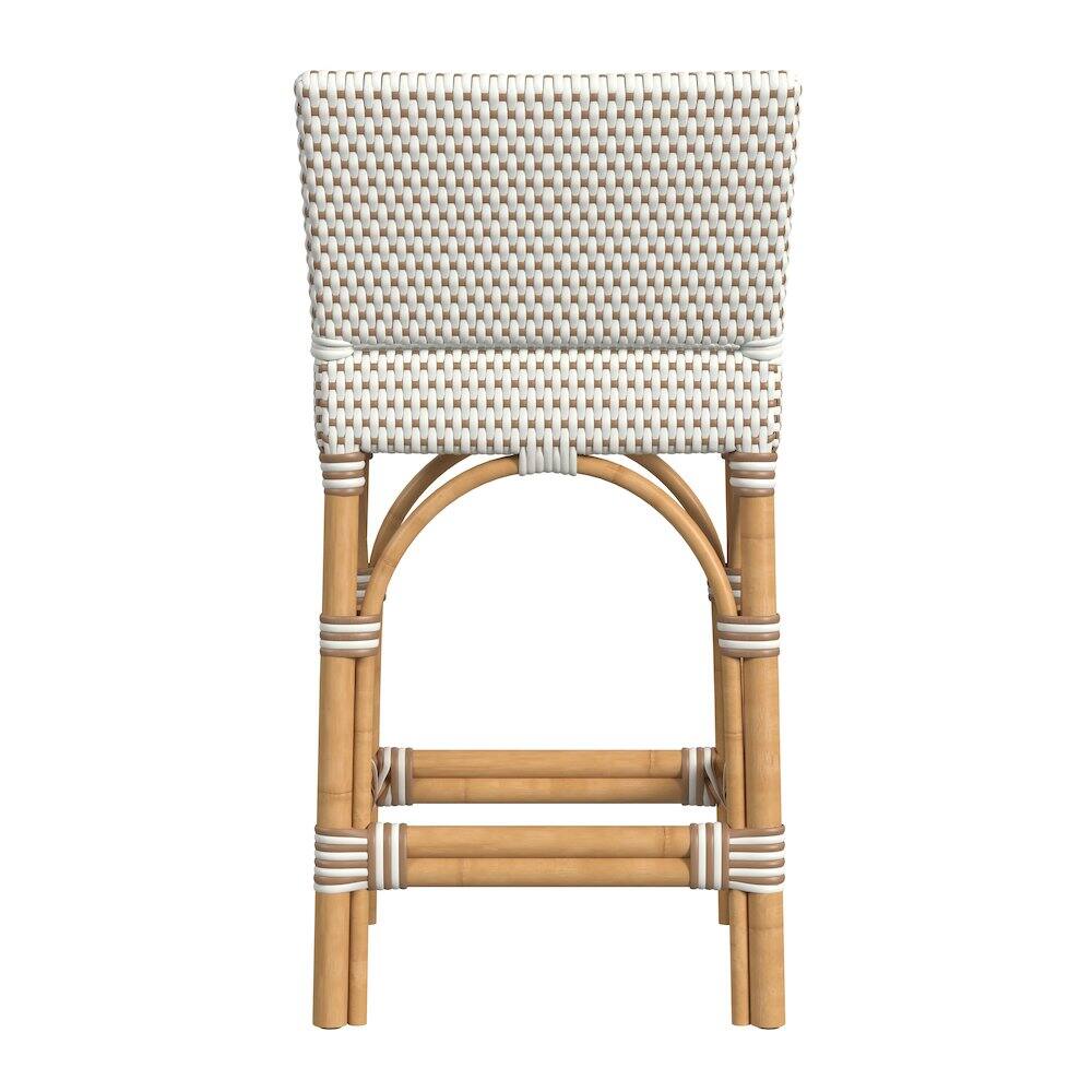 Angle. Butler Specialty - Amalfi 24.5 in. Seat Height Outdoor Counter Stool - Beige And White.