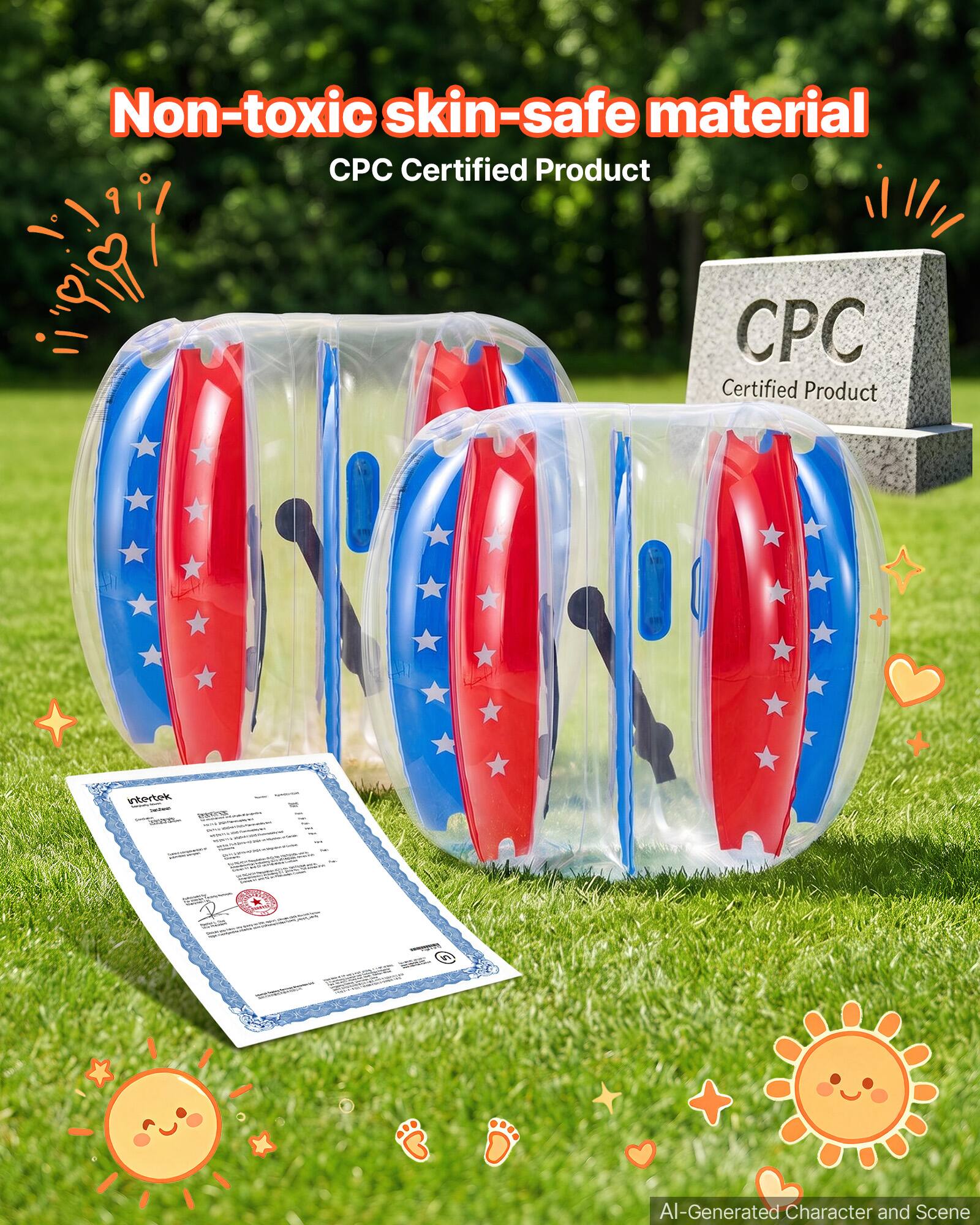 Non-toxic skin-safe material  
CPC Certified Product  
CPC Certified Product  
intertek  
AI-Generated Character and Scene