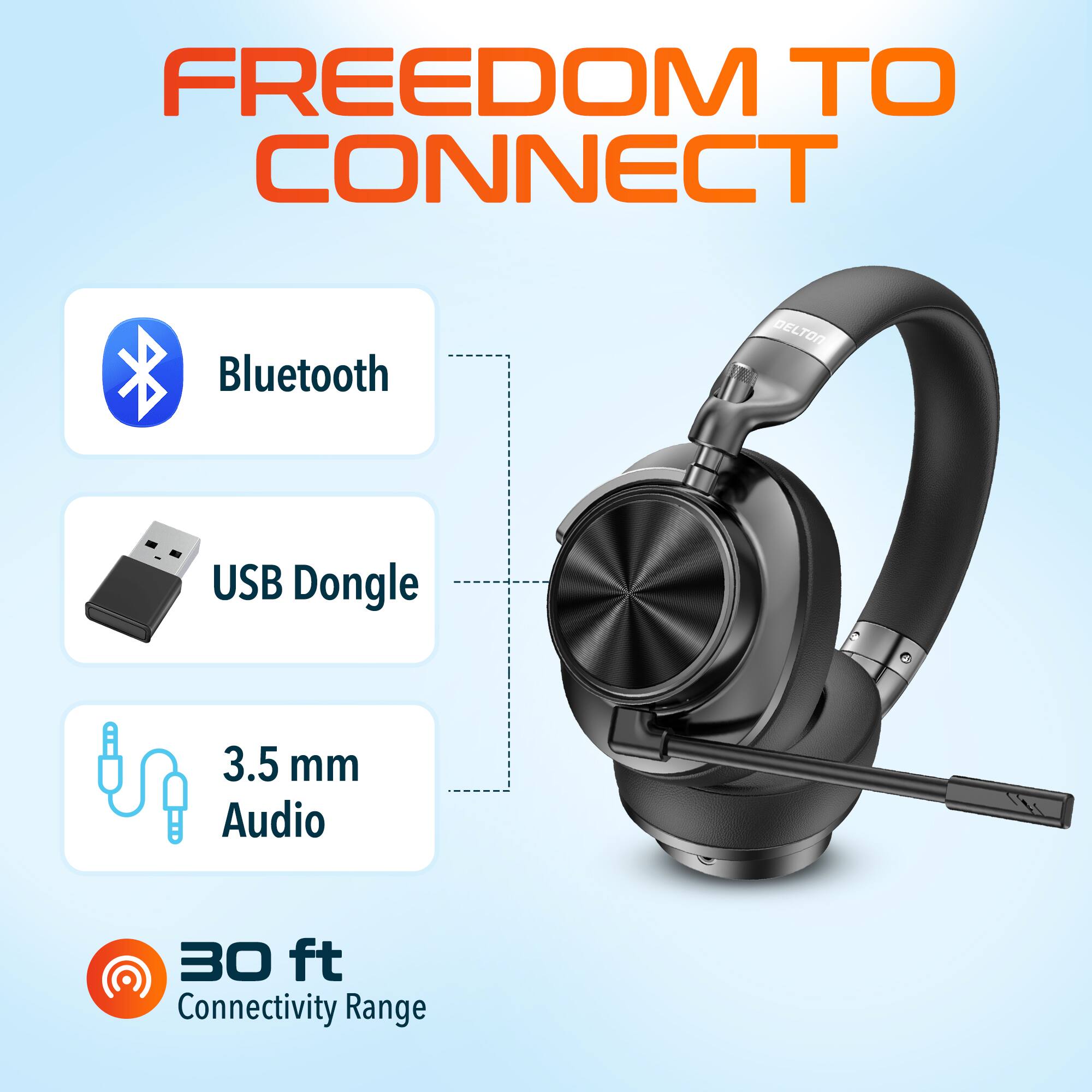 FREEDOM TO CONNECT Bluetooth USB Dongle 3.5 mm Audio 30 ft Connectivity Range