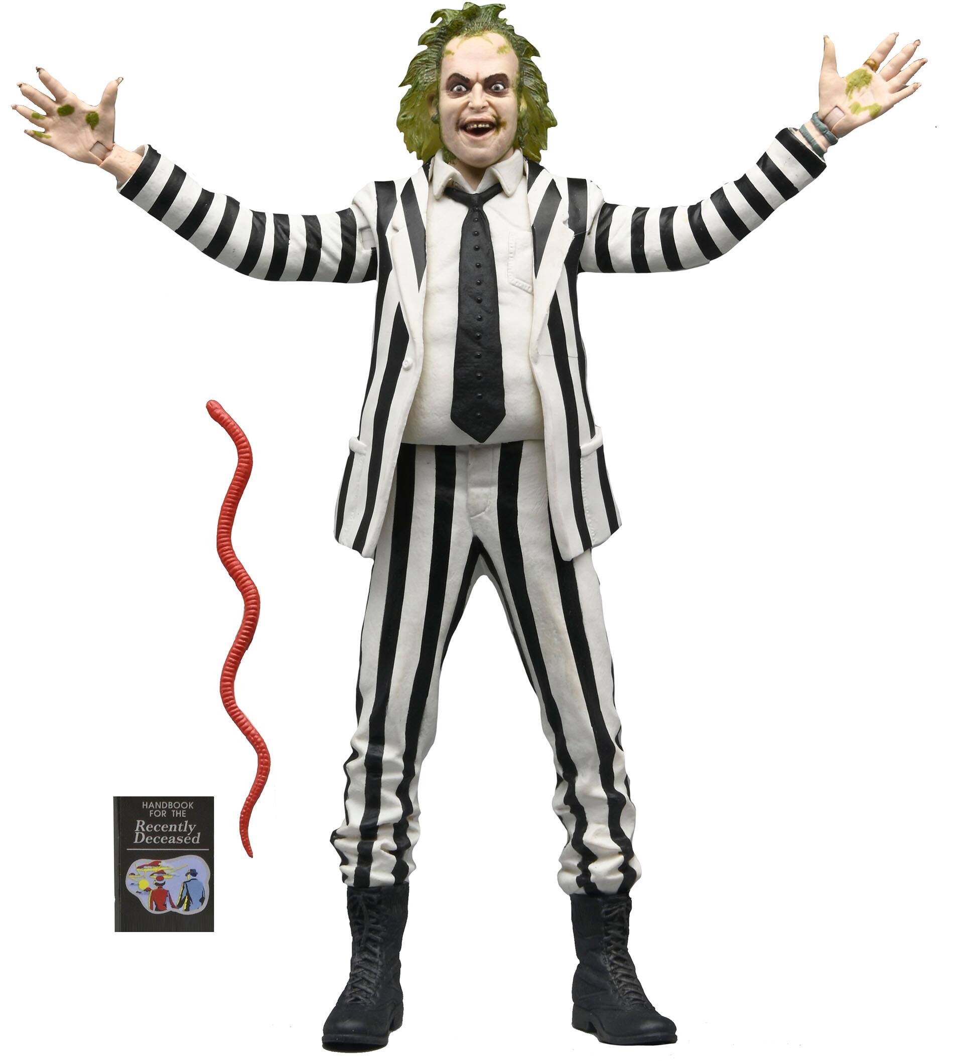 NECA - Beetlejuice (1988) 7" Scale Action Figure – Black and White Striped Suit