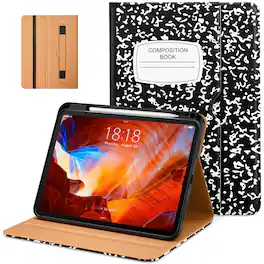 DTTO - Case for iPad Pro 11 Inch M5/M4,Premium Leather Business Folio Stand Cover with Pencil Holder, Auto Wake/Sleep - Book