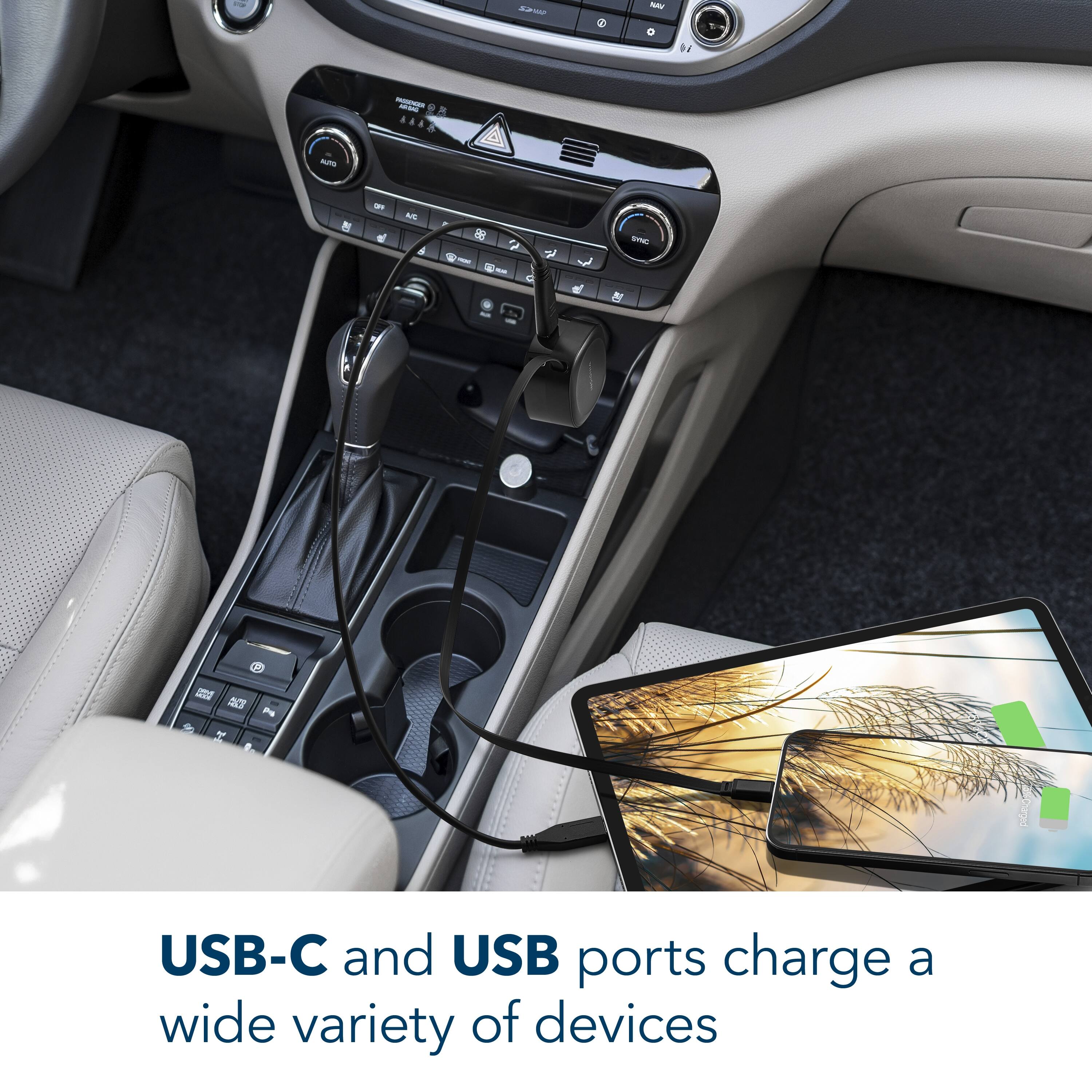 USB-C and USB ports charge a wide variety of devices