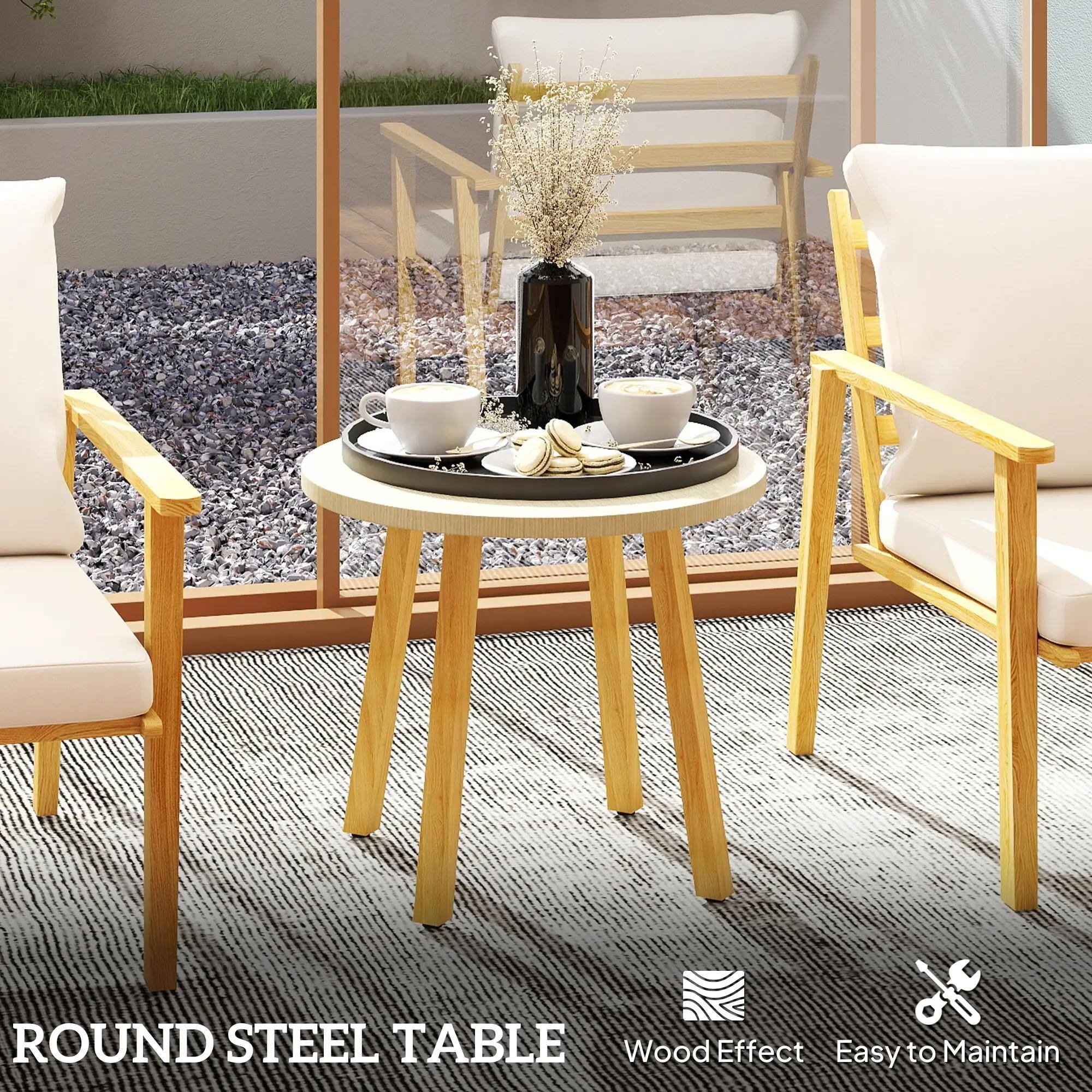ROUND STEEL TABLE
Wood Effect
Easy to Maintain