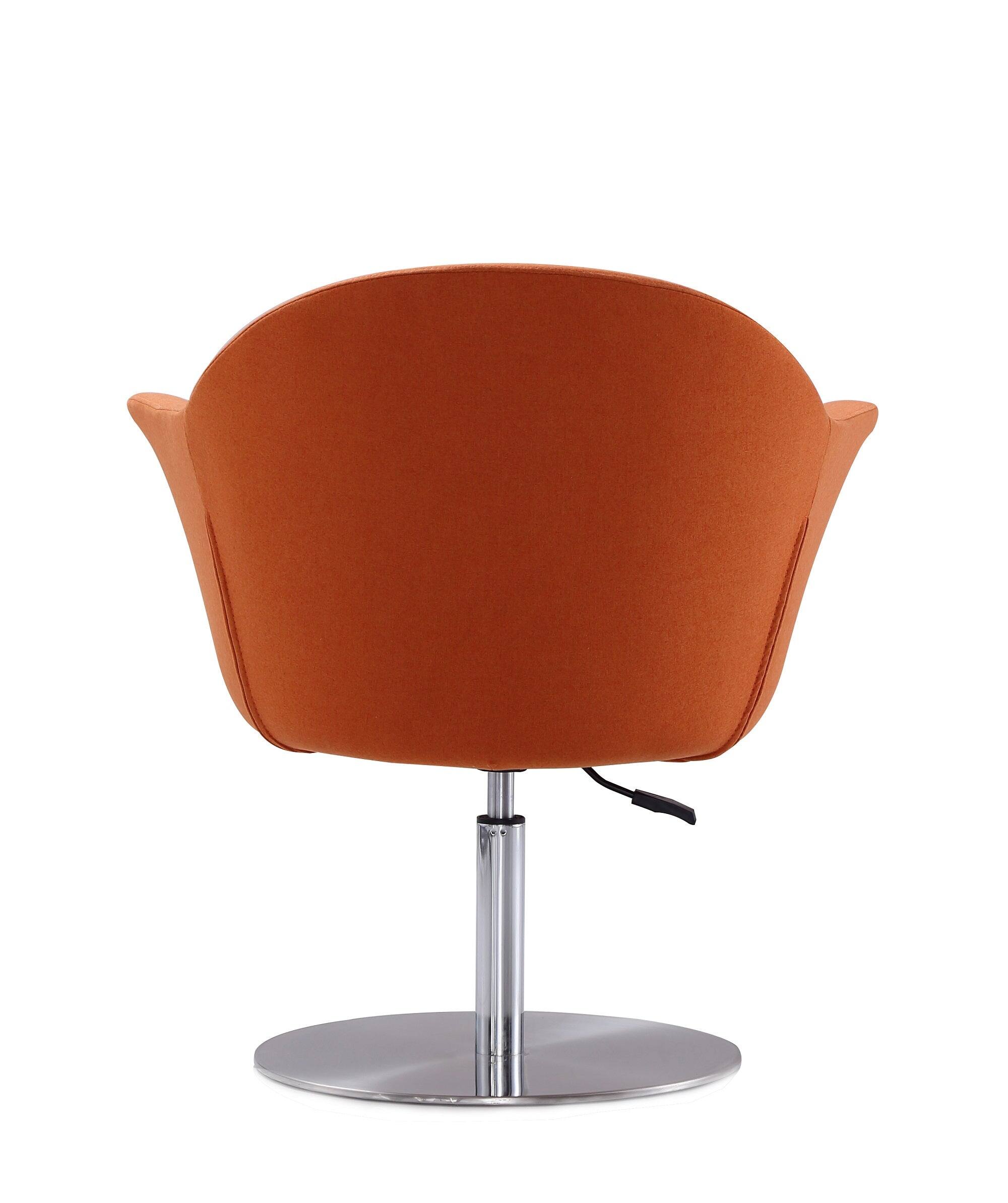 Alt View 4. Manhattan Comfort - Voyager Modern Woven Blend Swivel Lounge Chair - Set of 2 - Orange.