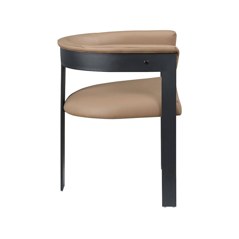 Alt View 3. Meridian Furniture - Romeo Tan Vegan Leather Dining Chair, Set of 2 - Brown.