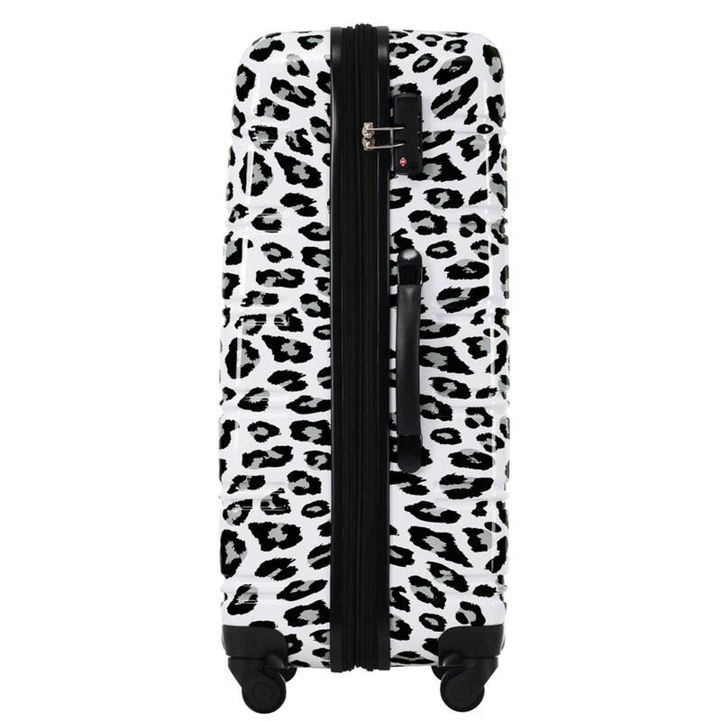 Alt View 8. HTUTWOO - Hardshell Luggage Set of 3 - Leopard Print Expandable Suitcase with Spinner Wheels and TSA Lock,Lightweight 20" 24" 28" - Pink.