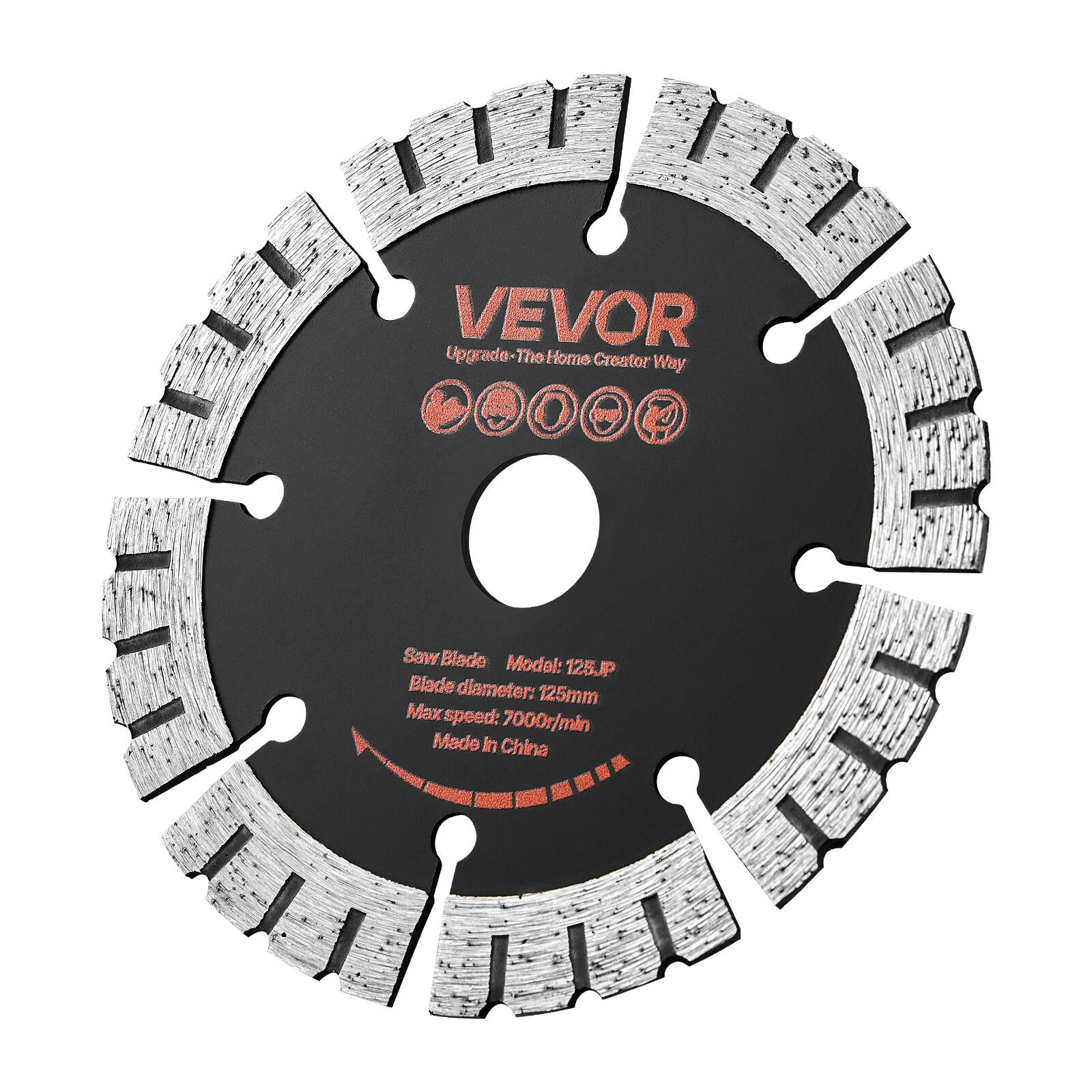 VEVOR Upgrade-The-Home enT Home Creator Way  
B Saw Blade  
Model: 125JP  
Blade diameter: 125mm  
Max speed: 7000r/min  
Made In China