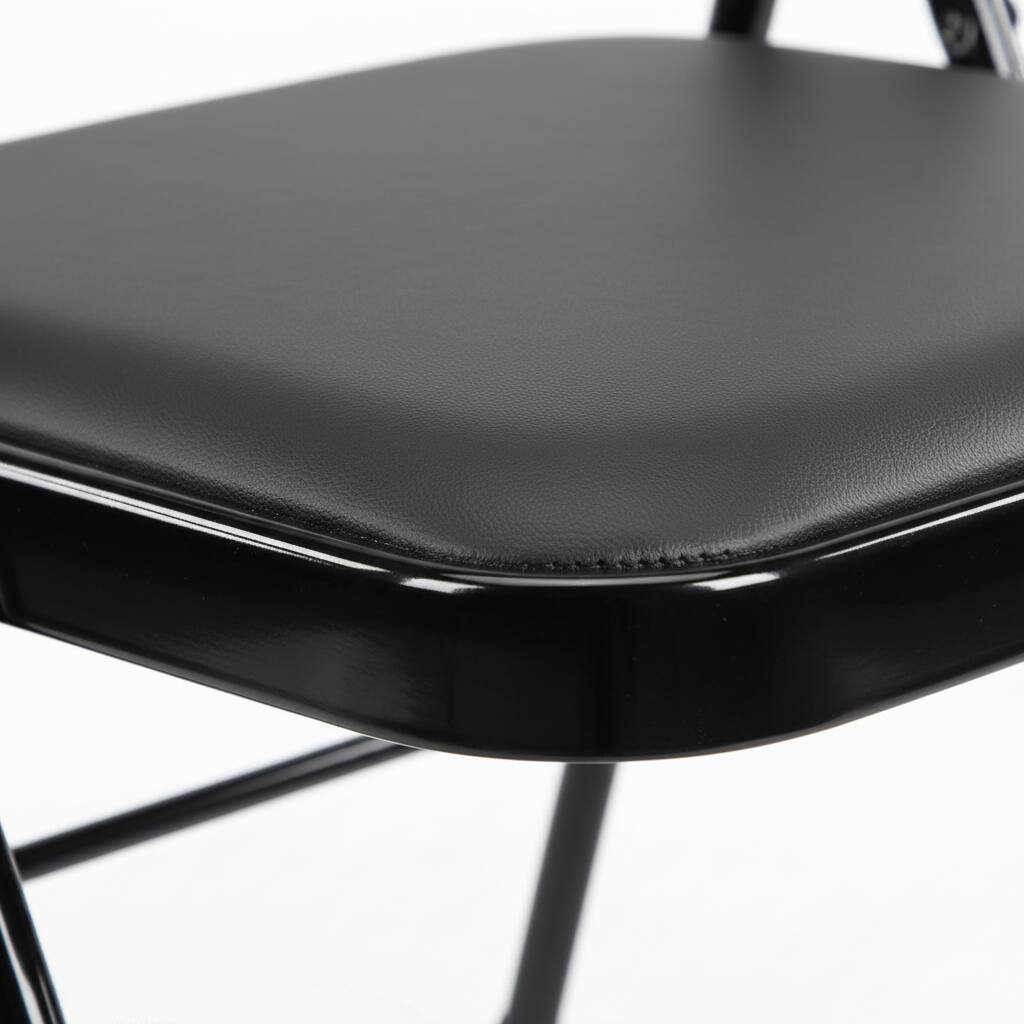 Left. AOITUN - Folding Chair 4 Pack Leather Padded for Daily Use - Quality Seating for Home, Office, or Dorm Room - Black.