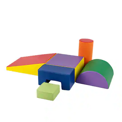 Front. SlickBlue - 6-Piece Foam Climbing Blocks Indoor Climb & Crawl Activity Set with Rectangles - Purple.