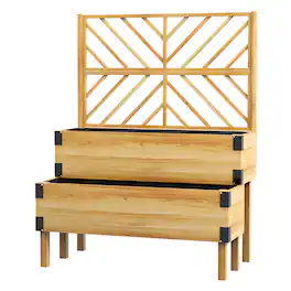 Outsunny - Tier Trellis Planter - Natural Wood