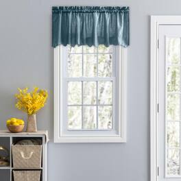 Ellis Curtain - Portland Crushed Taffeta Rod Pocket Valance - 48x15" - Blue