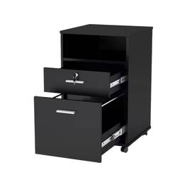 SlickBlue - Rolling 2-Drawer Mobile File Cabinet and Printer Stand on Wheels - Black