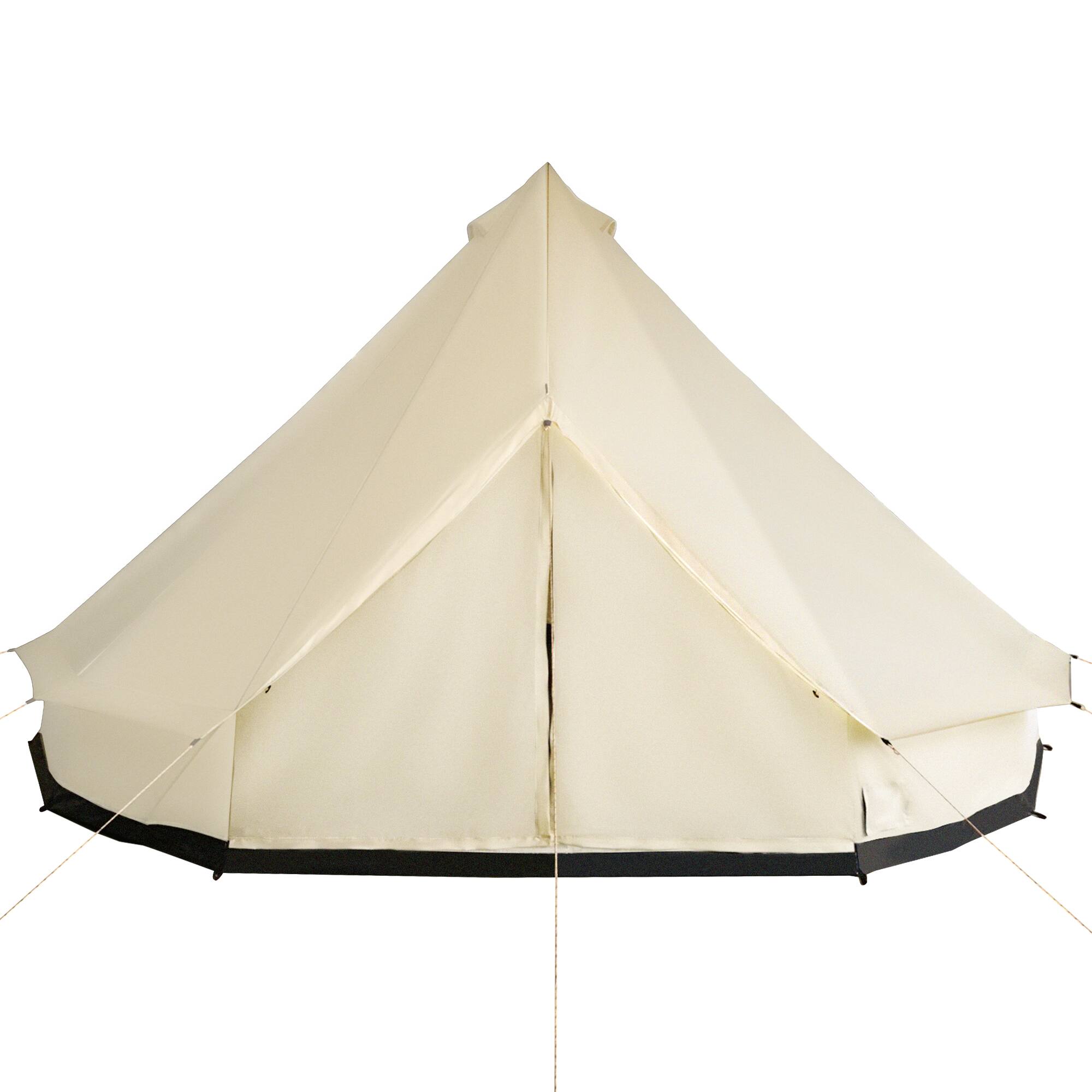 Front. Outsunny - 10-Person Yurt Tent Glamping Bell Tent with Spacious Interior, Breathable Waterproof Design, 16' x 16' x 10' - Beige.