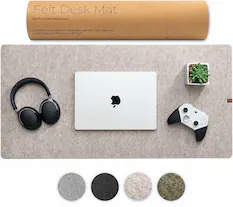 Felt Desk Mat 35x17 inches (89x43 cm)
Contents: One premium felt desk mat with non-slip liner.
Liner materials: Premium PET felt.