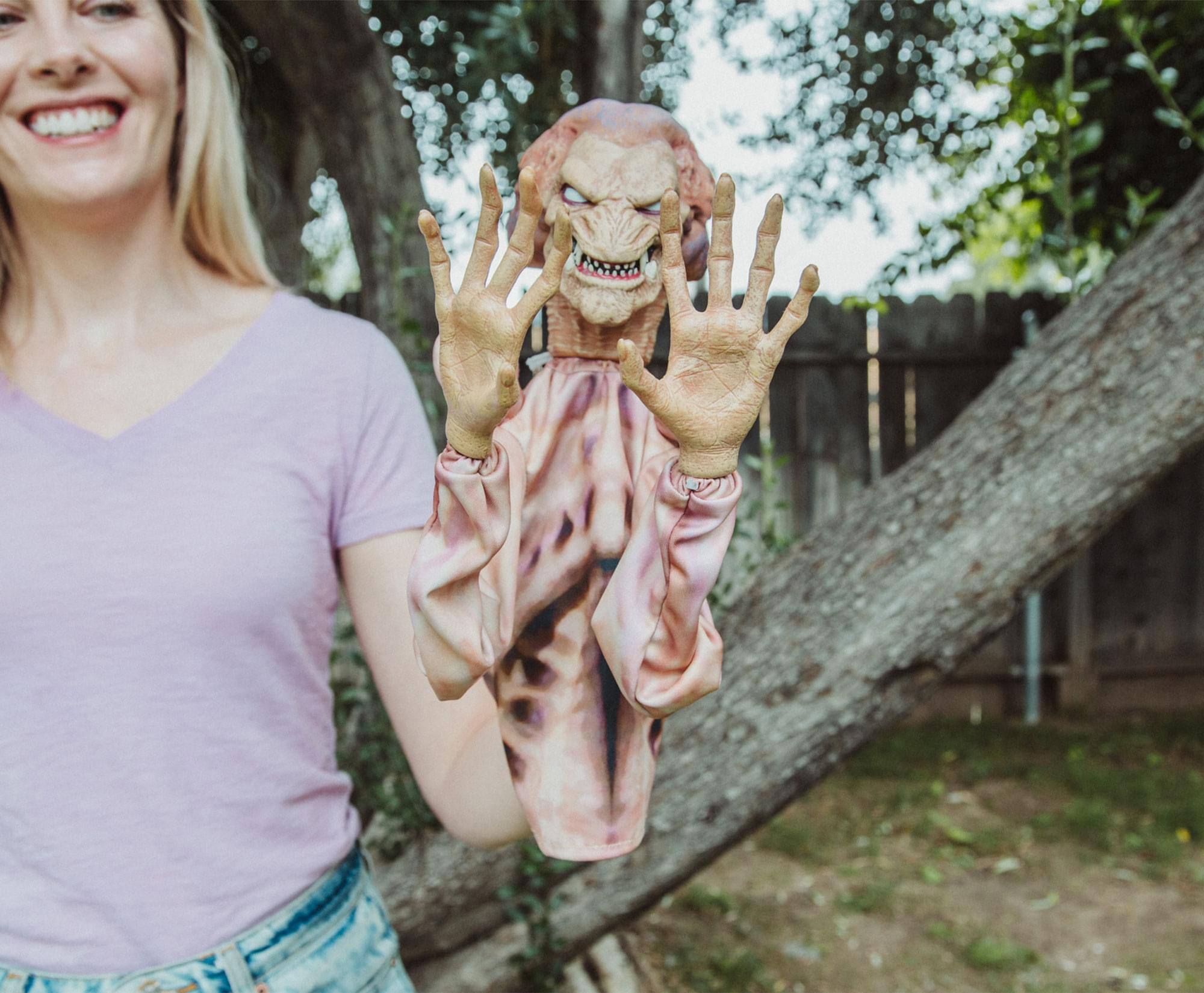 Alt View 4. Toynk - Horror Reachers Pumpkinhead 13-Inch Boxing Puppet Toy | Toynk Exclusive - Brown.