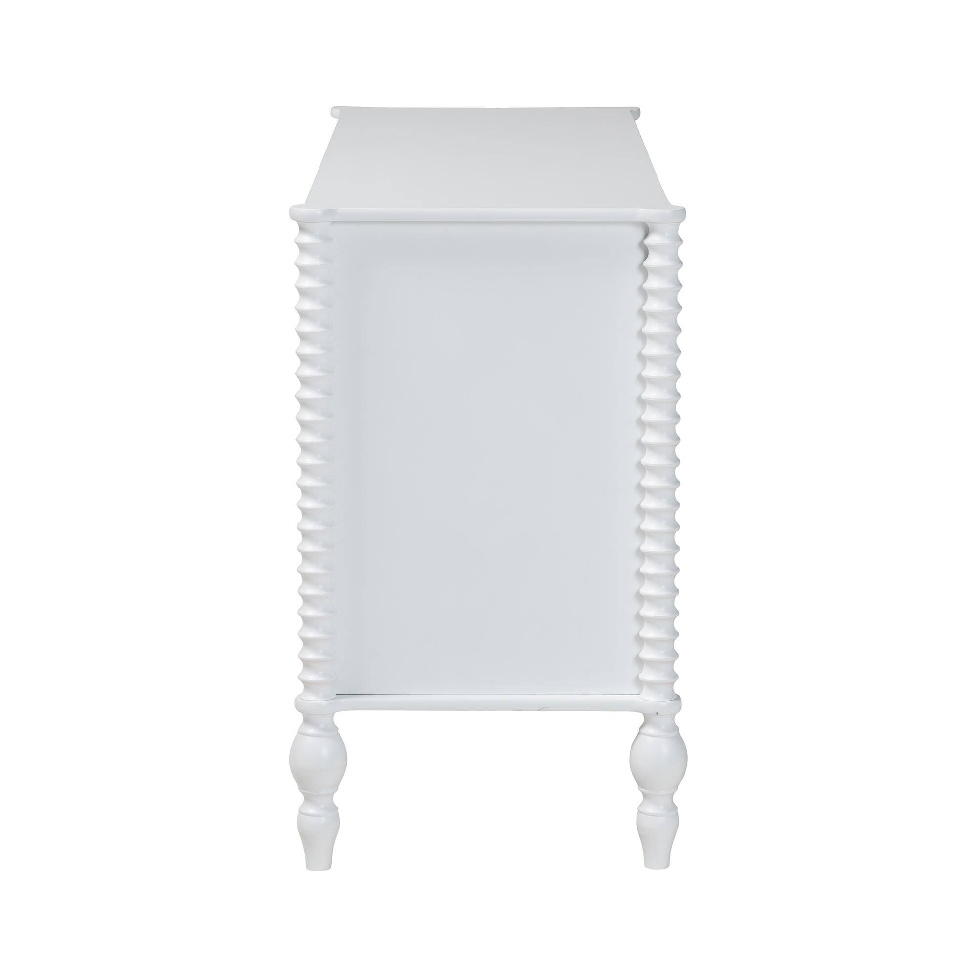 Alt View 1. Baxton Studio - Callison Spindle Dresser - 6-Drawer Farmhouse Horizontal Cabinet with Turned Accents for Bedroom, - White.