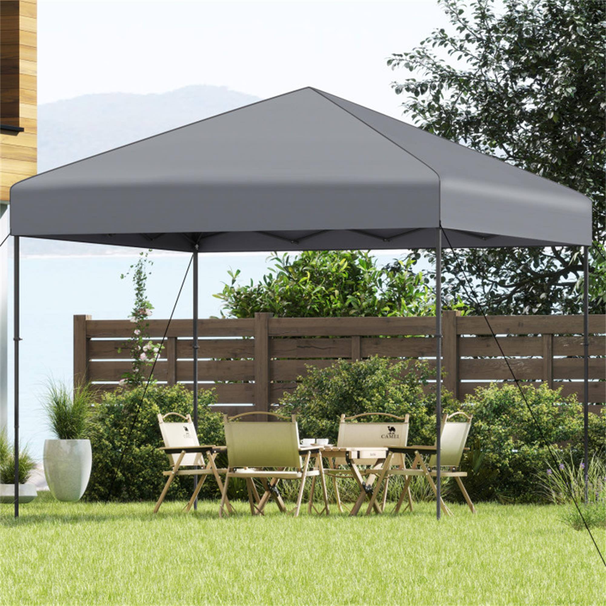 Alt View 1. Boyel Living - Gray Pop Up Canopy Tent 120-in W x 120-in D x 84-in H - Gray.
